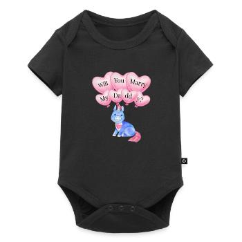 Enfants veux-tu épouser la conception de mon papa - Mariage - Body à manches courtes Premium Bébé - noir - Devant