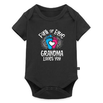 Pink Or Blue Grandma Loves You Gender Reveal - Baby Premium short-sleeve bodysuit - black - Front