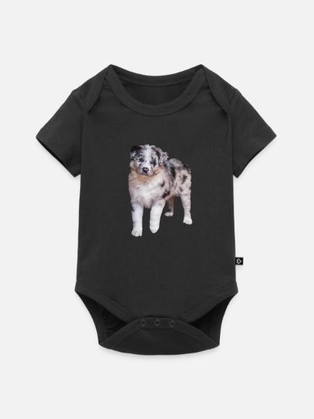 Australian Shepherd - Baby Premium Kurzarmbody - Schwarz