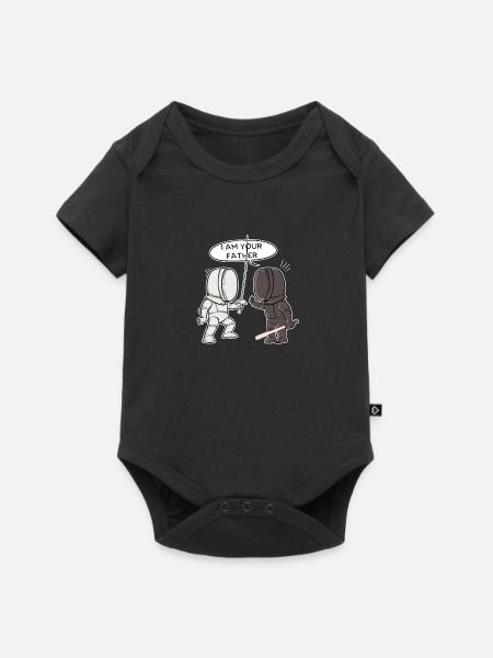 Fechten Fechter Vater Degen Schwert Florett Säbel - Baby Premium Kurzarmbody - Schwarz