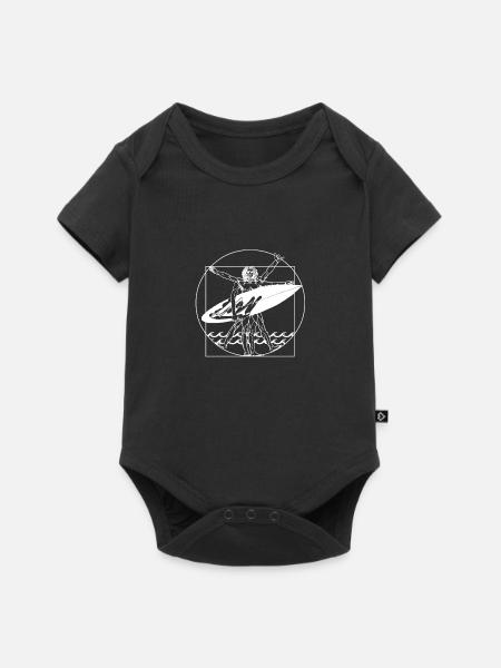 Vitruvian Mann-Surfergeschenk - Baby Premium Kurzarmbody - Schwarz