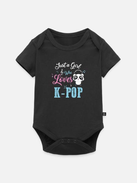 fan de kpop band girl - Body à manches courtes Premium Bébé - noir