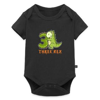 T-Rex 3rd Birthday 3 years Birthday Party Dino - Baby Premium short-sleeve bodysuit - black - Front