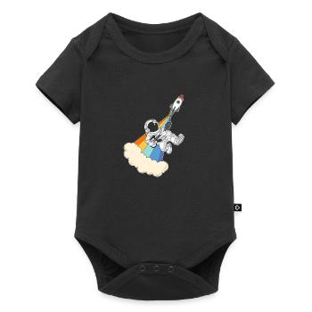 Astronaut rock n roll space rocket guitar - Baby Premium short-sleeve bodysuit - black - Front
