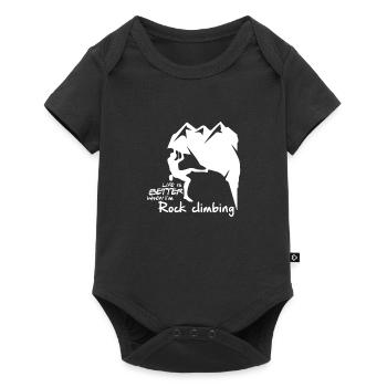 La vie est meilleure quand je suis escalade - Body à manches courtes Premium Bébé - noir - Devant