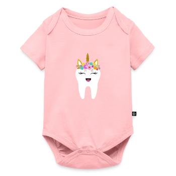 Dent Licorne Mignonne - Body à manches courtes Premium Bébé - rose - Devant