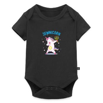 Jewnicorn Unicorn, Funny Happy Hanukkah - Baby Premium short-sleeve bodysuit - black - Front