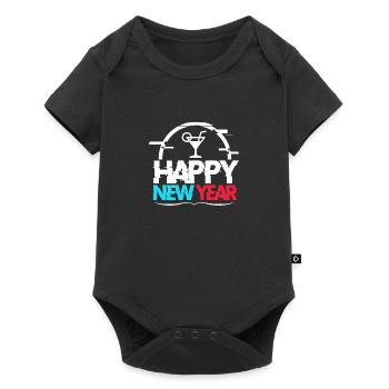 Cheerful Happy New Year Illustration - Body à manches courtes Premium Bébé - noir - Devant