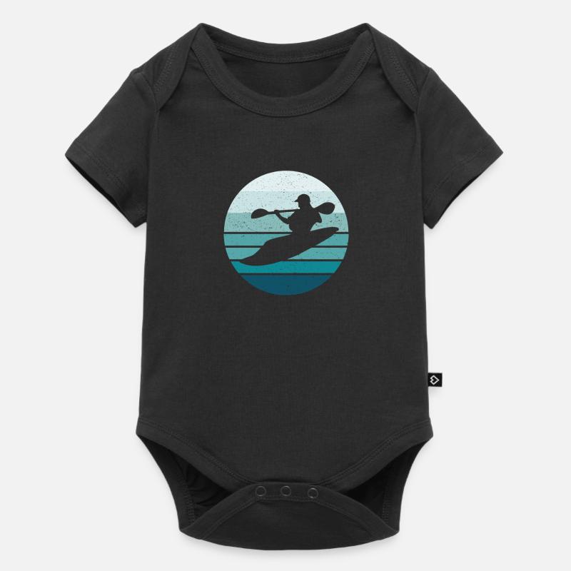 Whitewater Kayak Kayaking Retro Style - Baby Premium Kurzarmbody - Schwarz
