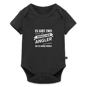 Fisch Geschenk für Angelfans Angler Fischer Männer - Baby Premium Kurzarmbody - Schwarz - Vorne