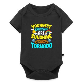 Youngest child funny saying gift - Baby Premium short-sleeve bodysuit - black - Front