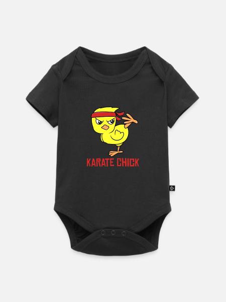 Karaté Poussin Arts Martiaux Karaté Fille - Body à manches courtes Premium Bébé - noir
