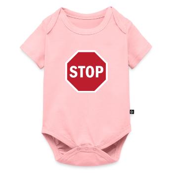 Red STOP Street Traffic Road Sign Fun Unique Gift - Baby Premium short-sleeve bodysuit - rose - Front