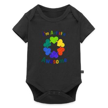 Je suis autiste signifie que je suis génial, l'autisme coloré - Body à manches courtes Premium Bébé - noir - Devant