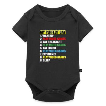 My Perfect Day Gamer Teenage Player Jeu vidéo L - Body à manches courtes Premium Bébé - noir - Devant