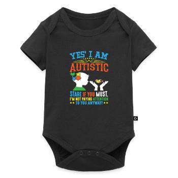 Yes, I am autistic - Baby Premium short-sleeve bodysuit - black - Front