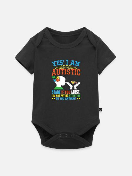 Ja ich bin autistisch - Baby Premium Kurzarmbody - Schwarz