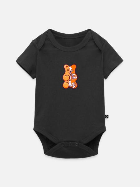 Orange Gummibärchen Anatomie - Baby Premium Kurzarmbody - Schwarz