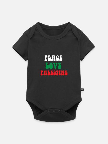 Friedensliebe Palästina - Baby Premium Kurzarmbody - Schwarz