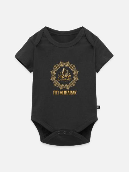Eid Mubarak Festivalfeier - Baby Premium Kurzarmbody - Schwarz