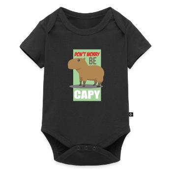 Un petit rongeur capybara heureux dit ne vous inquiétez pas - Body à manches courtes Premium Bébé - noir - Devant