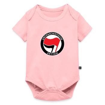 Action antifasciste, Logo Antifa, Drapeaux - Body à manches courtes Premium Bébé - rose - Devant