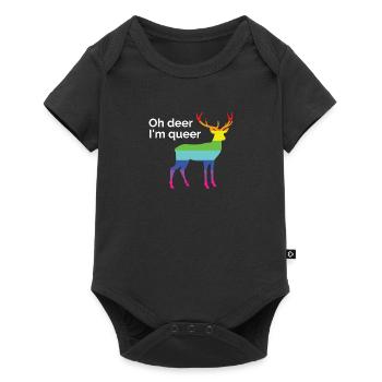 Oh Deer I'm Queer - Gay Pride - Baby Premium short-sleeve bodysuit - black - Front