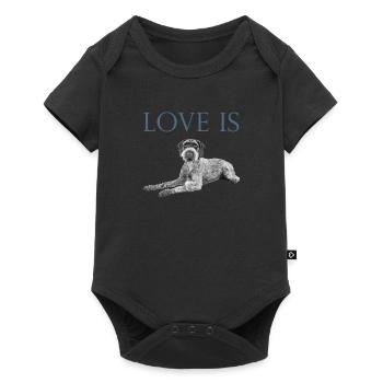 Love Is German Wirehaired Pointer Dog Saint Valentin - Body à manches courtes Premium Bébé - noir - Devant