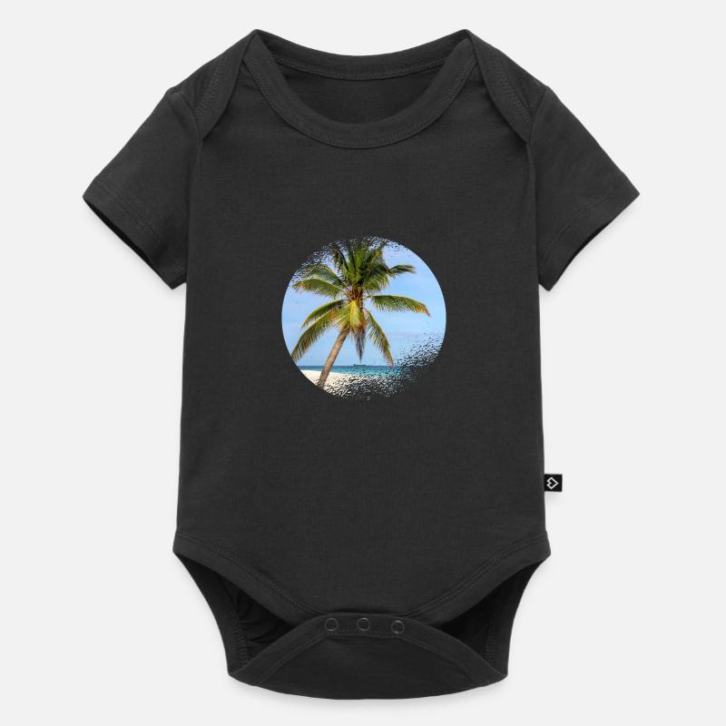 Malediven Palme - Baby Premium Kurzarmbody - Schwarz