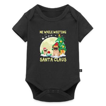 Carlin moi en attendant le Père Noël - Body à manches courtes Premium Bébé - noir - Devant