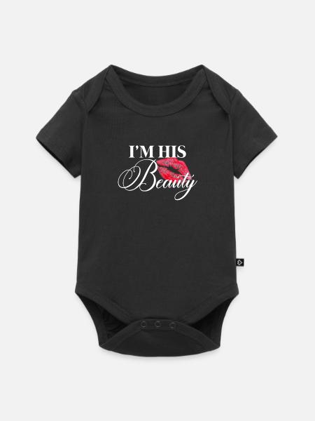 Ich bin seine Schönheit - Baby Premium Kurzarmbody - Schwarz