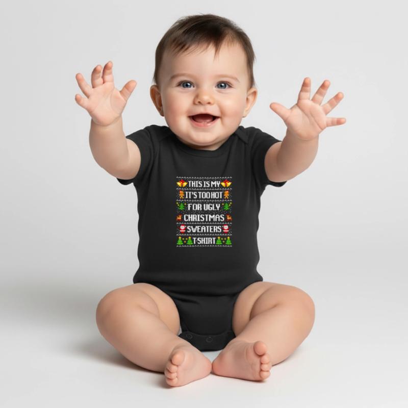 Hässlicher Pullover mit Weihnachtshumor Baby Premium Kurzarmbody