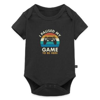 Vintage I Paused My Game Video Game Player - Baby Premium short-sleeve bodysuit - black - Front