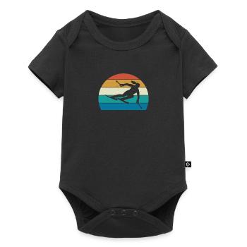 SkiEuse Vintage Femmes Filles - Body à manches courtes Premium Bébé - noir - Devant