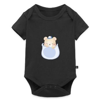 Marsupium Baby Teddy Bear - Baby Premium short-sleeve bodysuit - black - Front