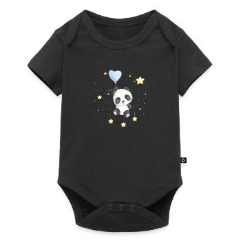Space Panda With Stars - Baby Premium short-sleeve bodysuit - black - Front