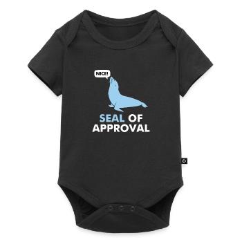 SCEAU d’approbation Drôle de jeu de mots - Body à manches courtes Premium Bébé - noir - Devant