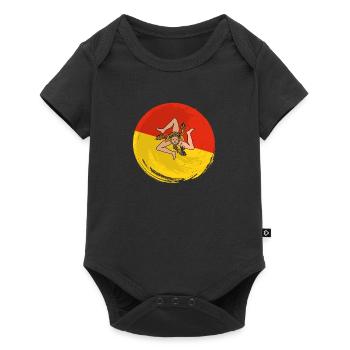 Drapeau de la Sicile Italie Palerme Trinacria Italia - Body à manches courtes Premium Bébé - noir - Devant