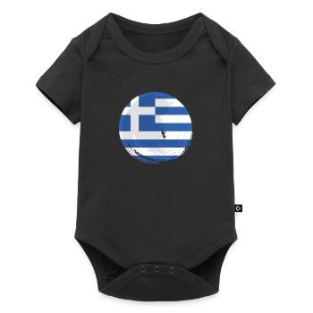 Grèce Drapeau Hellas Athènes Drapeau grec - Body à manches courtes Premium Bébé - noir - Devant