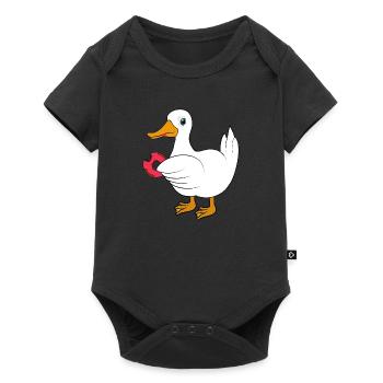 Duck with donut - Baby Premium short-sleeve bodysuit - black - Front