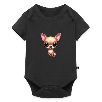 Verspielter Chihuahua - Baby Premium Kurzarmbody - Schwarz - Vorne
