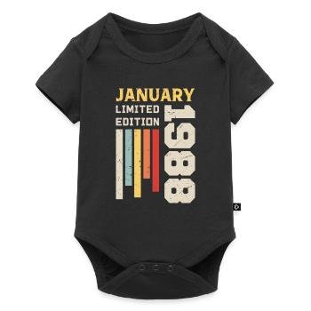 Janvier 1988 - Cadeau anniversaire Janvier 1988 - Body à manches courtes Premium Bébé - noir - Devant