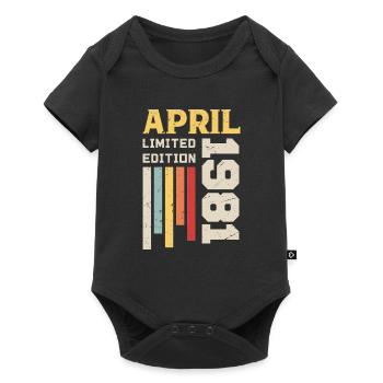 Avril 1981 - Cadeau anniversaire Avril 1981 Avril - Body à manches courtes Premium Bébé - noir - Devant