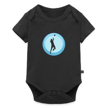 Baggern Beachen - Baby Premium Kurzarmbody - Schwarz - Vorne