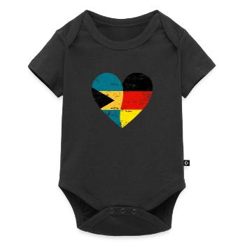 Bahamas Allemagne drapeau coeur - Body à manches courtes Premium Bébé - noir - Devant