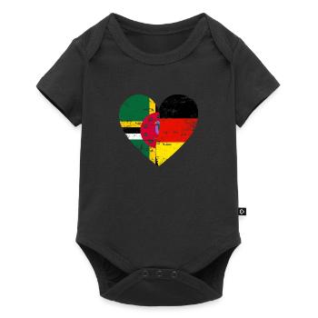 Dominica Germany Flag Heart - Baby Premium short-sleeve bodysuit - black - Front