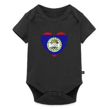 Belize Flag Heart - Baby Premium short-sleeve bodysuit - black - Front