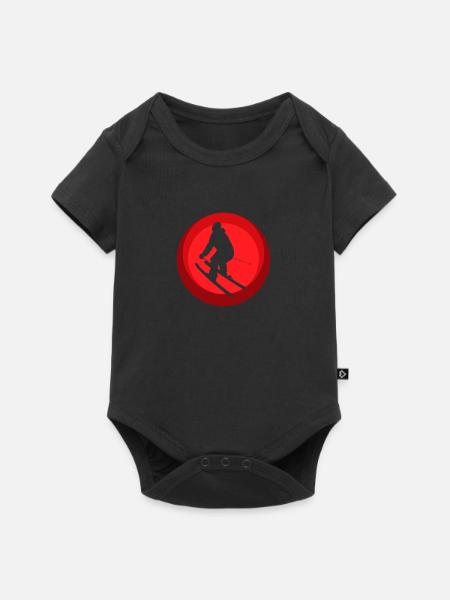 Ski Skiing Ski - Baby Premium Kurzarmbody - Schwarz