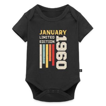 January 1960 - January 1960 Birthday Gift - Baby Premium short-sleeve bodysuit - black - Front