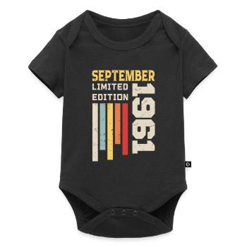 Septembre 1961 Cadeau anniversaire Septembre 1961 - Body à manches courtes Premium Bébé - noir - Devant